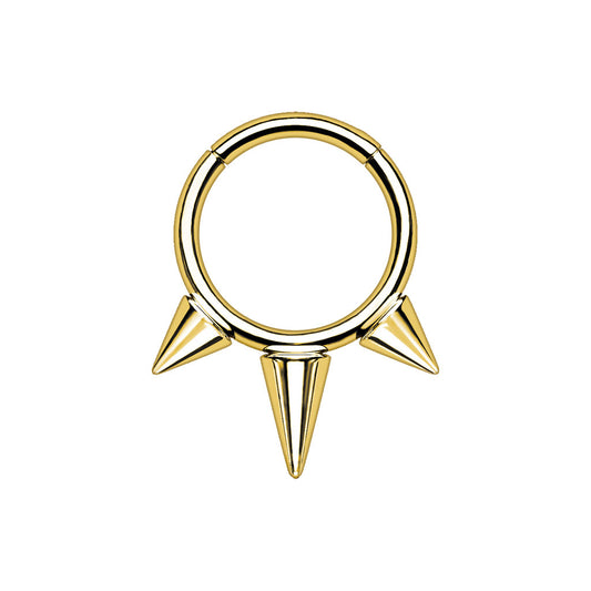 Gold Titanium Spike Hinged Ring