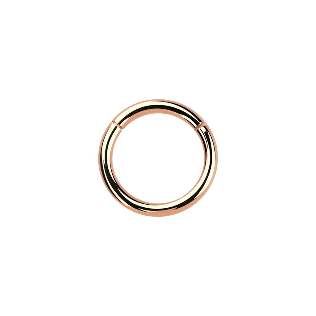 14g Rose Gold PVD Plated Surgical Steel Hinged Ring