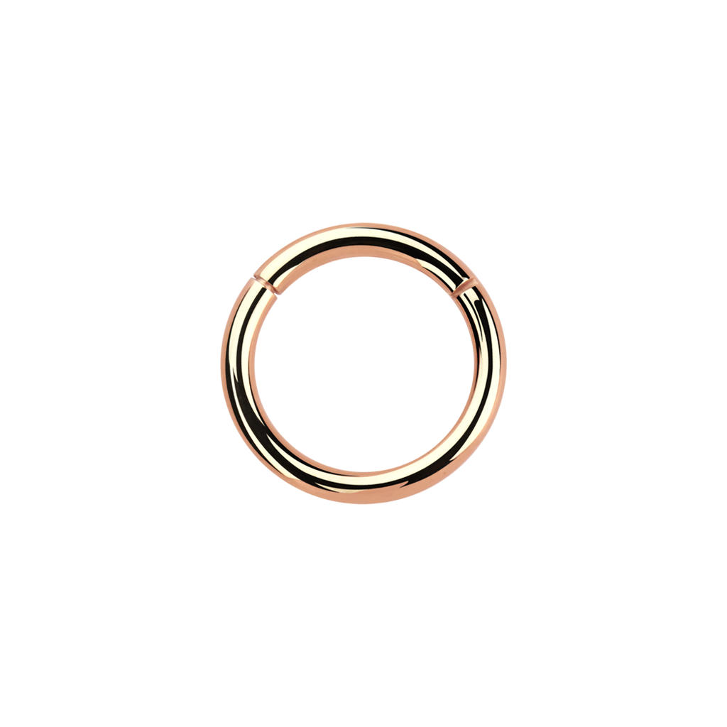14g Rose Gold PVD Plated Surgical Steel Hinged Ring
