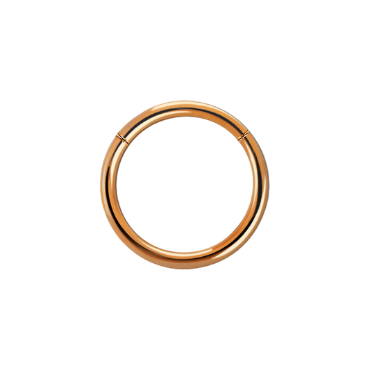 20g Rose Gold PVD Plated Surgical Steel Hinged Ring