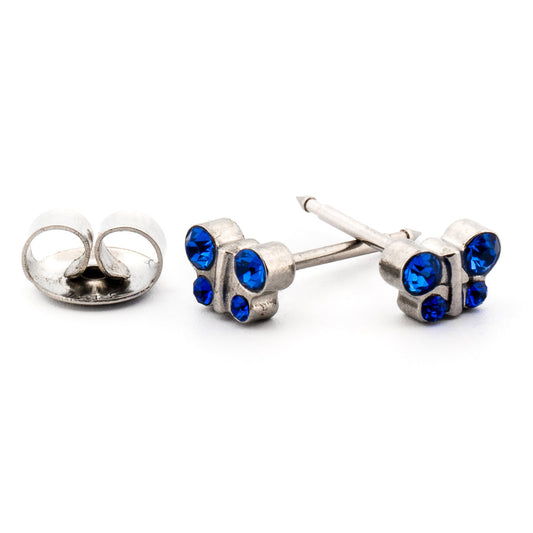 September - Sapphire Butterfly Earrings Earrings