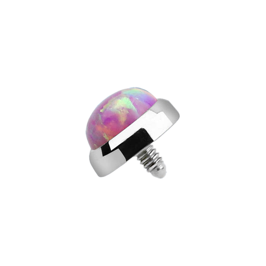 5mm Pink Opal Dermal Titanium / Silver / Pink Opal Dermal