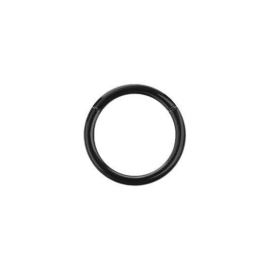 16g Black Anodized Titanium Hinged Ring
