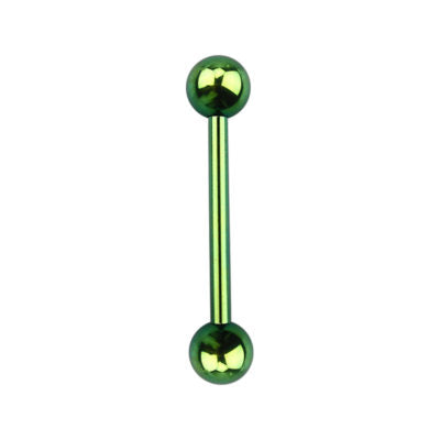 Green Plated Surgical Steel Barbell