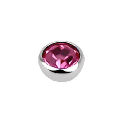 16g 3mm Rose Flat Jewel Externally Threaded Ball