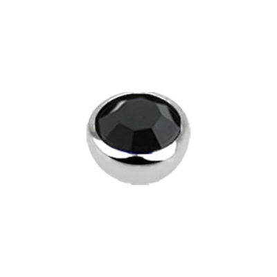 16g 3mm Black Flat Jewel Externally Threaded Ball