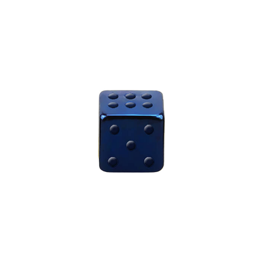 16g Blue Anodized Surgical Steel Threaded Dice
