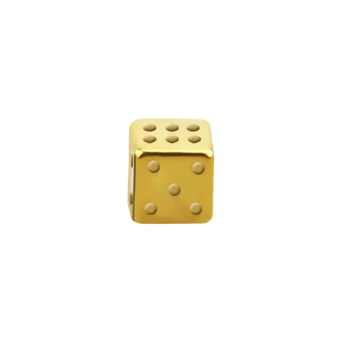 16g Gold Anodized Surgical Steel Threaded Dice