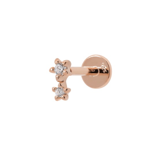 Rose Gold Twin Star Earring