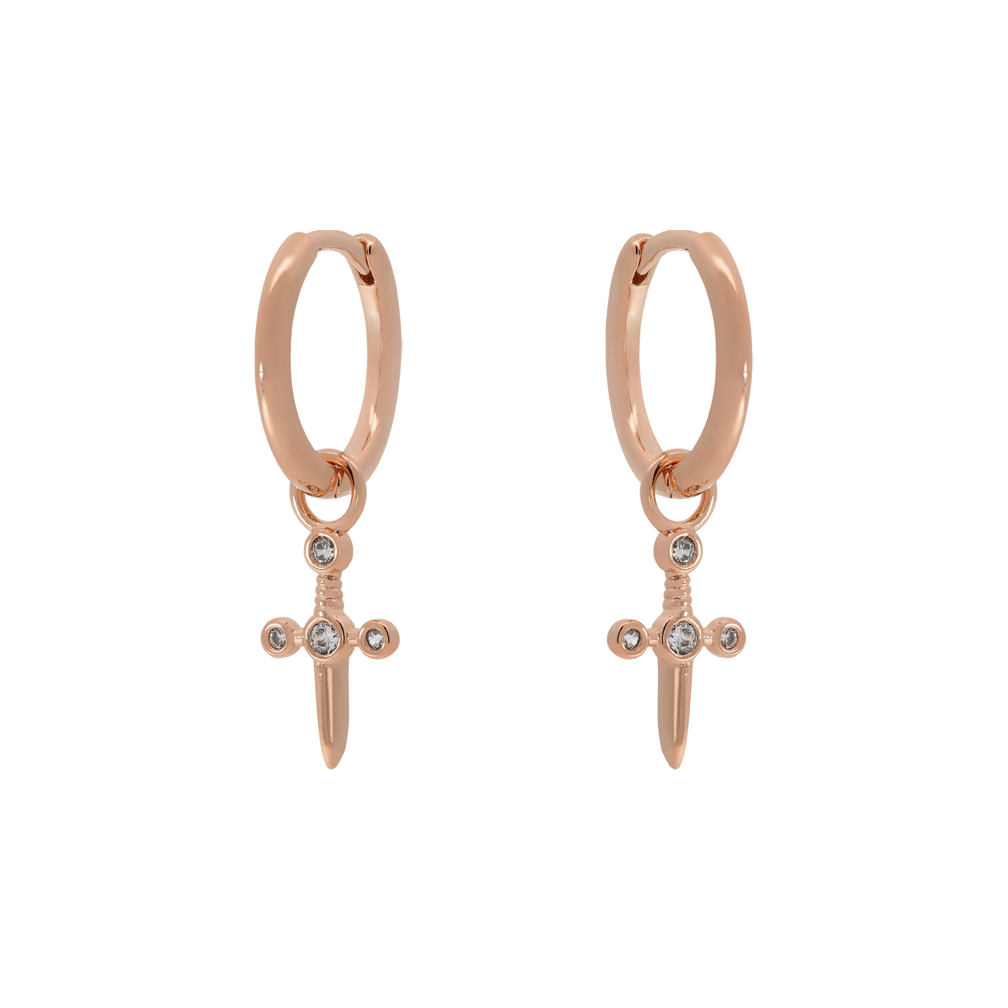 Rose Gold Dagger Huggies