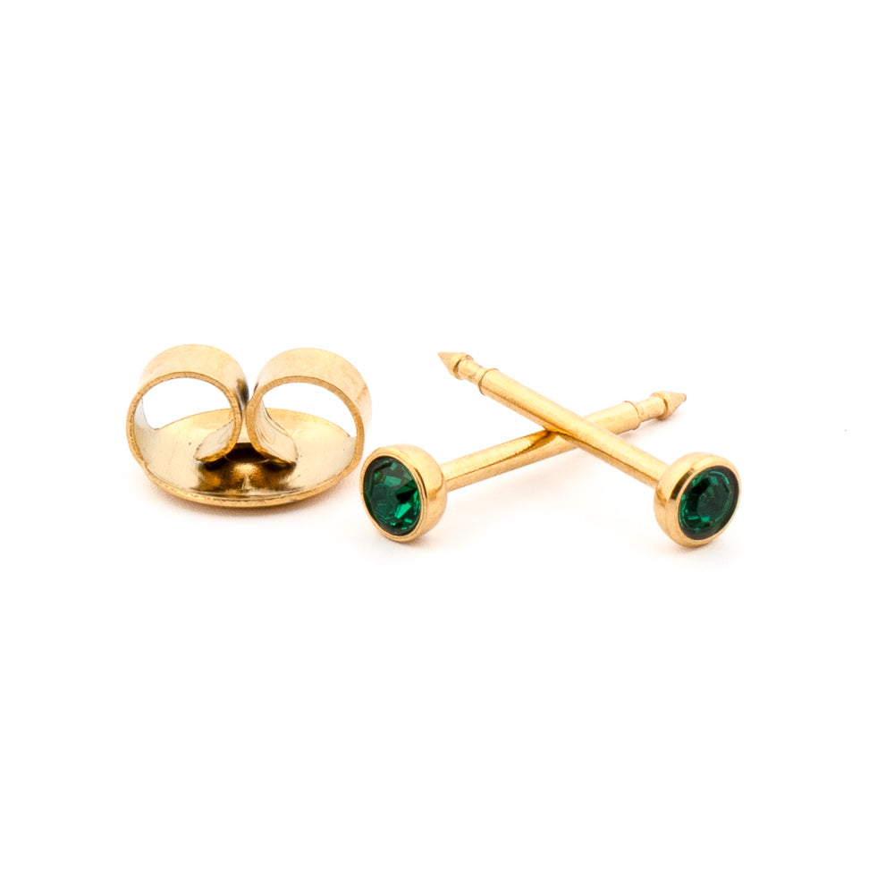 May (Emerald) Gold Stud Set