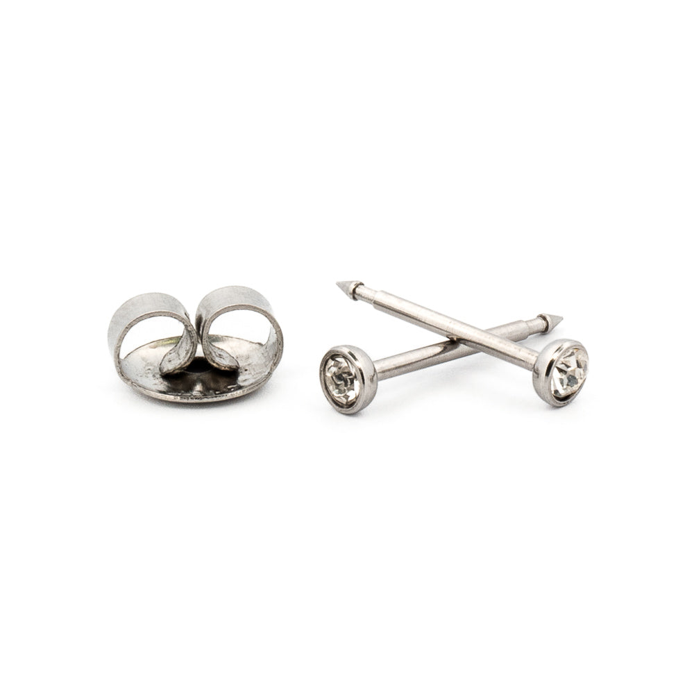 April (Crystal) Silver Earrings