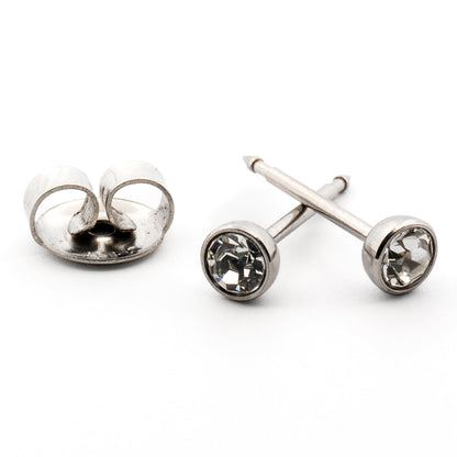 April (Crystal) Silver Earrings
